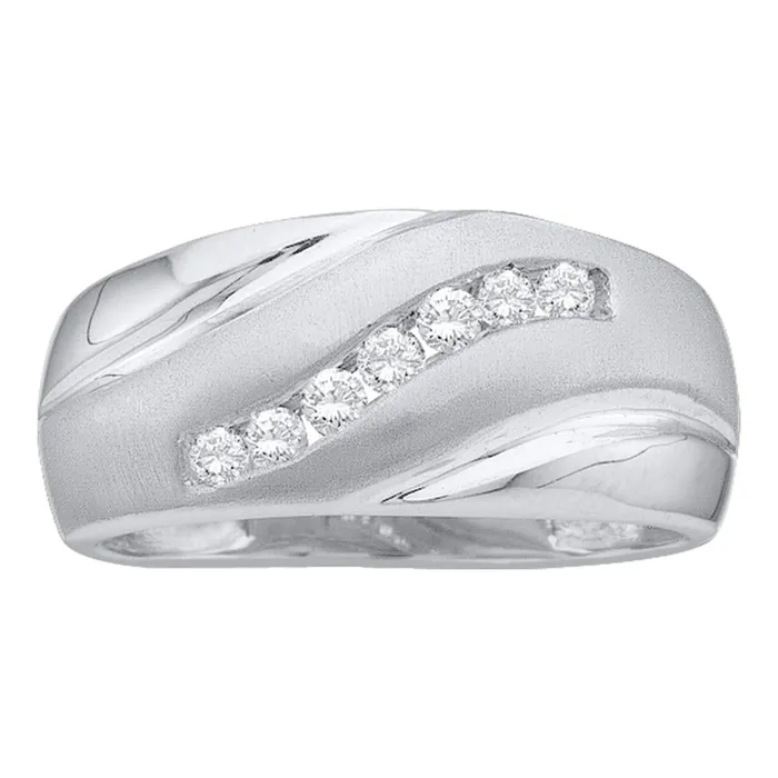 mayamila 10kt White Gold Mens Round Channelset Diamond Wedding Anniversary Band Ring 14 Cttw Rings mayamila 10kt White Gold Mens Round Channelset Diamond Wedding Anniversary Band Ring 14 Cttw Rings
