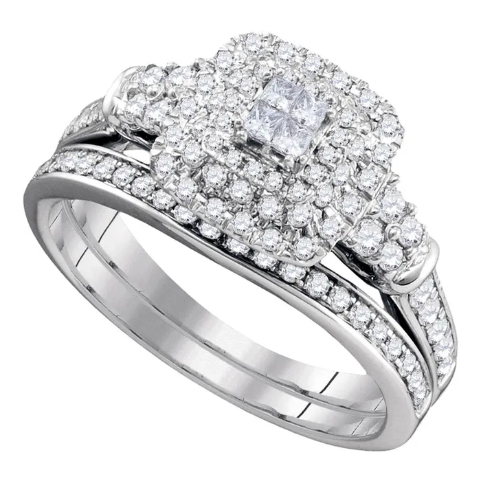 Rings mayamila 14kt White Gold Womens Princess Diamond Bridal Wedding Engagement Ring Band Set 34 Cttw Rings mayamila 14kt White Gold Womens Princess Diamond Bridal Wedding Engagement Ring Band Set 34 Cttw