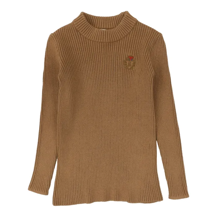 Analogie Analogie Crest Knit Mockneck Camel Earrings