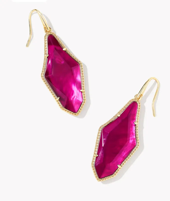 Earrings KENDRA SCOTT KENDRA SCOTT Evelyn Gold Drop Earrings in Dark Magenta Illusion 9608875457