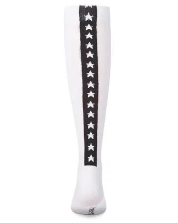 Earrings Memoi Memoi StarBacked Knee Socks Black MKF7157