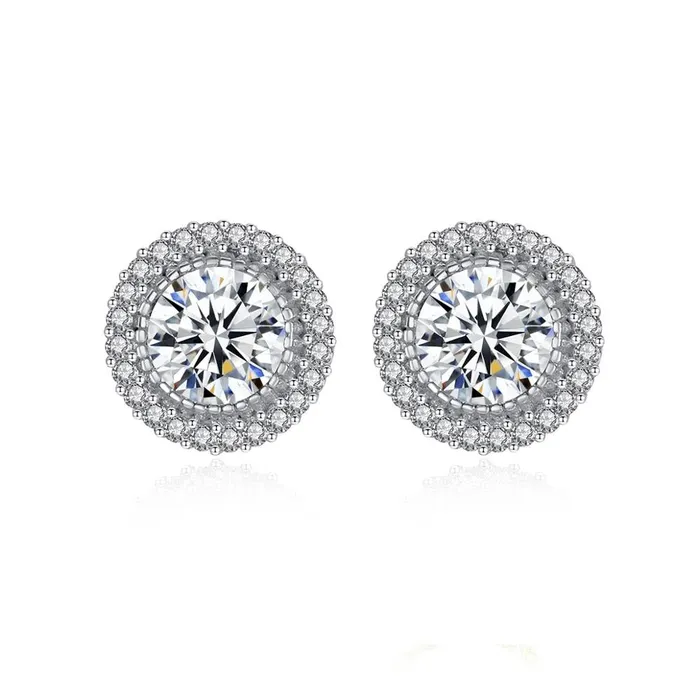 Earrings Mystic Flavia New York Solitaire Sparkling Stud Silver Earrings