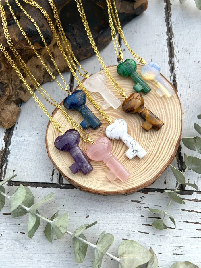 Gypsy Soul Necklaces Genuine Gemstone Key Necklace