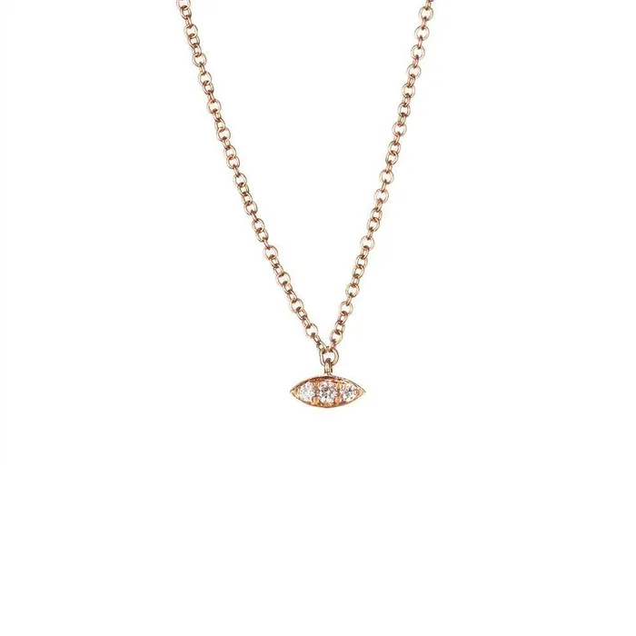 Necklaces Petite Evil Eye Necklace 14k Gold Diamonds Zofia Day