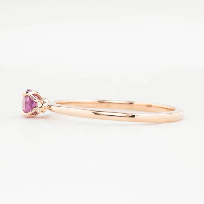 Rings Envero Jewelry Sofia Ring 4mm 035ct Dark Pink Umba Sapphire 14K Rose Gold Rings Envero Jewelry Sofia Ring 4mm 035ct Dark Pink Umba Sapphire 14K Rose Gold