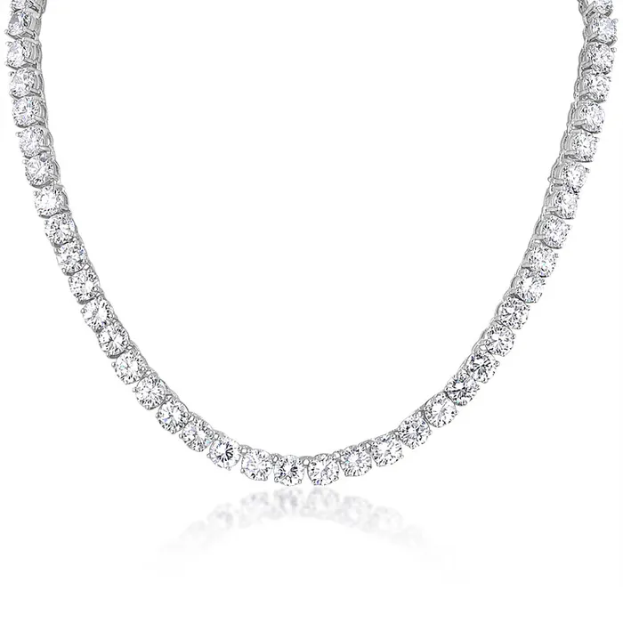 St Vince Solitaire White Zircon Silver Choker Necklace Mystic Flavia Necklaces