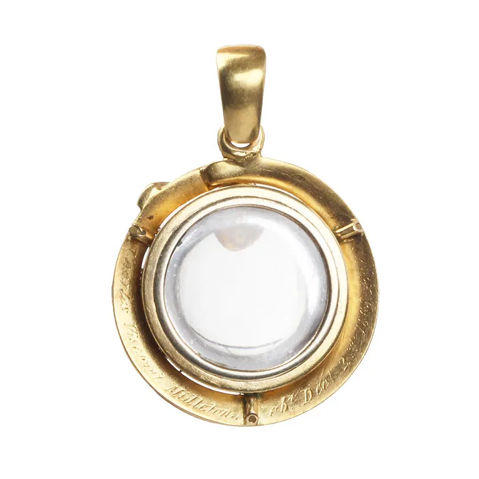 Bell Bird Antiques Necklaces 19th Century Black Enamel Snake Locket
