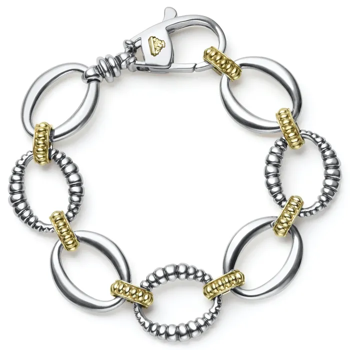 Bracelets LAGOS Signature Caviar TwoTone Link Bracelet
