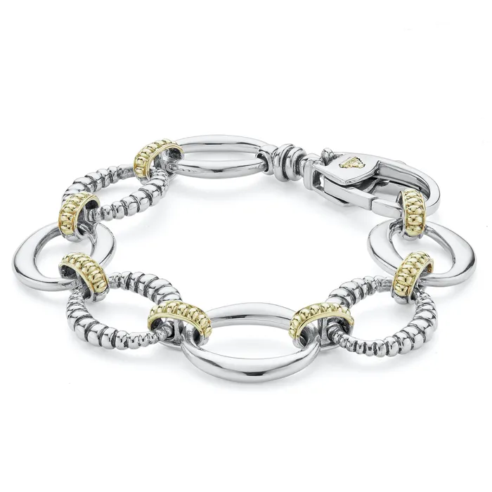 Bracelets LAGOS Signature Caviar TwoTone Link Bracelet