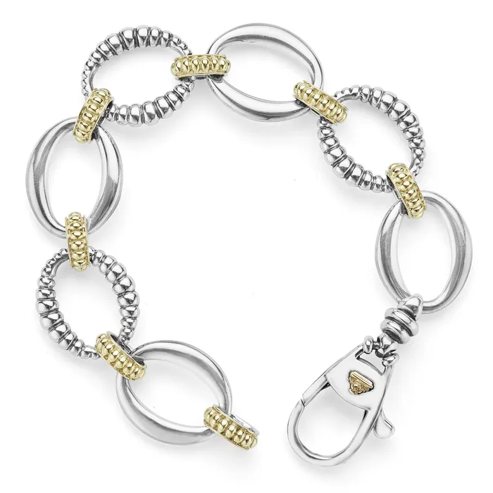 Bracelets LAGOS Signature Caviar TwoTone Link Bracelet