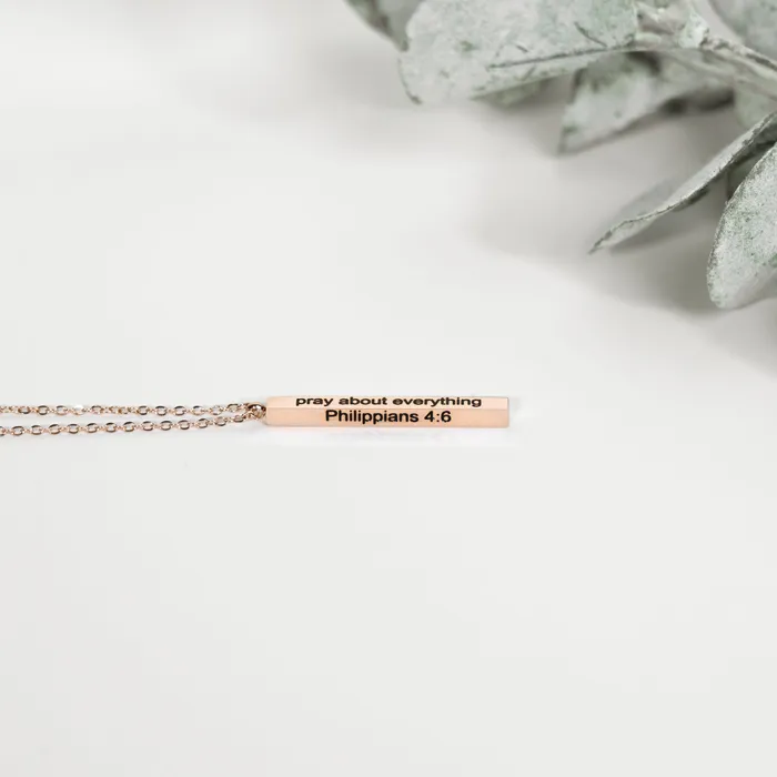 Dont Worry Vertical Bar Necklace Forever Truth Necklaces