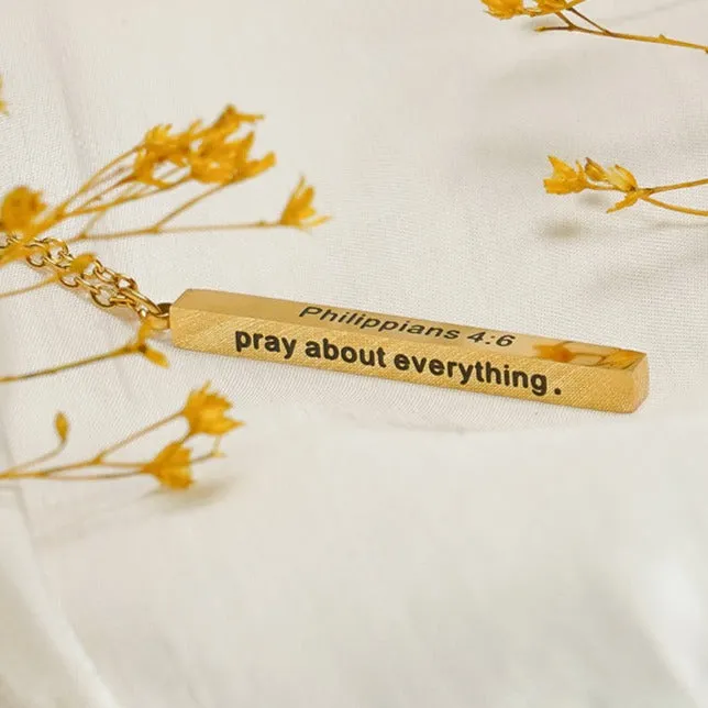 Dont Worry Vertical Bar Necklace Forever Truth Necklaces