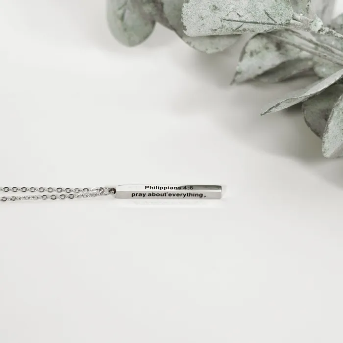 Dont Worry Vertical Bar Necklace Forever Truth Necklaces