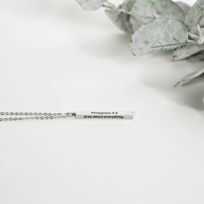 Dont Worry Vertical Bar Necklace Forever Truth Necklaces