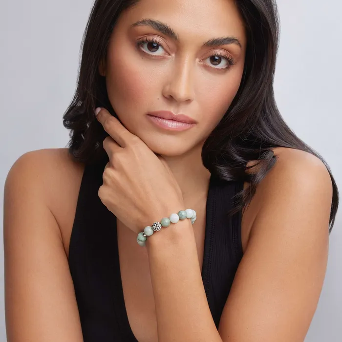 LAGOS Bracelets Maya Jade Silver Station Bead Bracelet