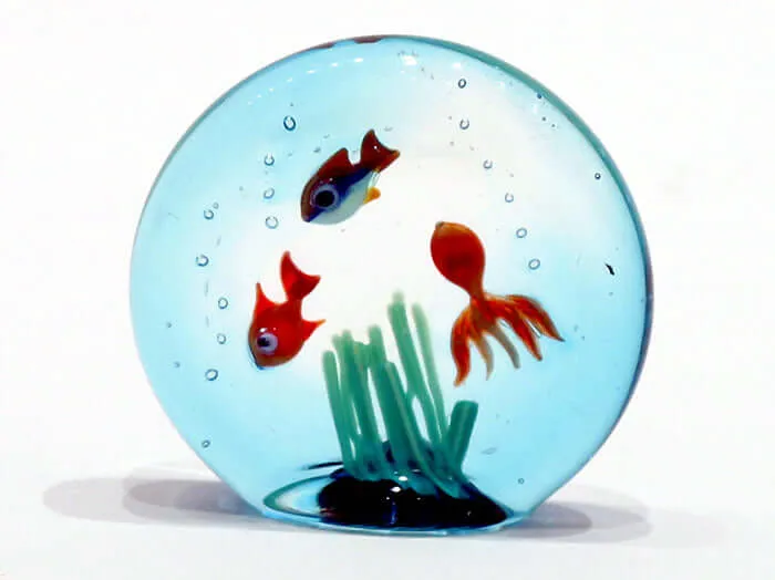 Necklaces Cimarosto Dimitri Aquarium miniature with tropical fish and octopus