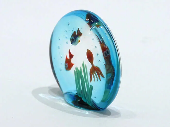 Necklaces Cimarosto Dimitri Aquarium miniature with tropical fish and octopus
