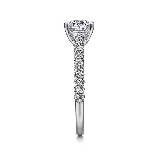 Rings Emberlyn 14K White Gold Round Diamond Engagement Ring Setting Only GABRIEL CO Rings Emberlyn 14K White Gold Round Diamond Engagement Ring Setting Only GABRIEL CO