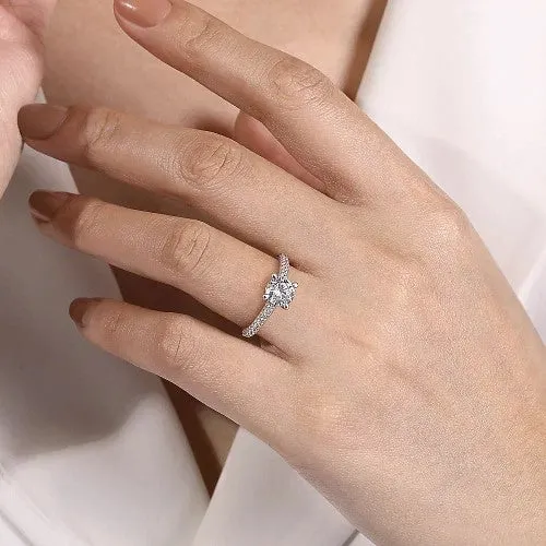 Rings Emberlyn 14K White Gold Round Diamond Engagement Ring Setting Only GABRIEL CO Rings Emberlyn 14K White Gold Round Diamond Engagement Ring Setting Only GABRIEL CO