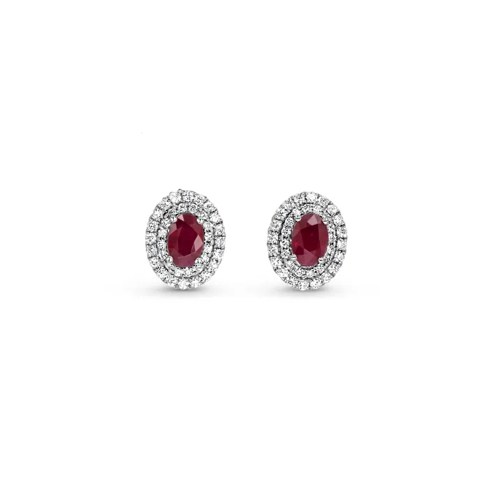 Ruby Diamond Earrings Polachecks Collection Earrings
