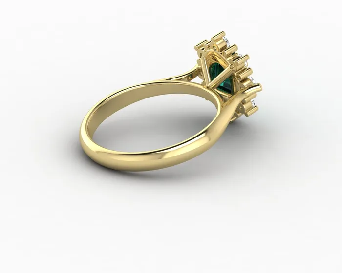 Sapheena Jewelry Rings Bridget 10 Ct Oval Cut Halo Green Emerald Engagement Ring