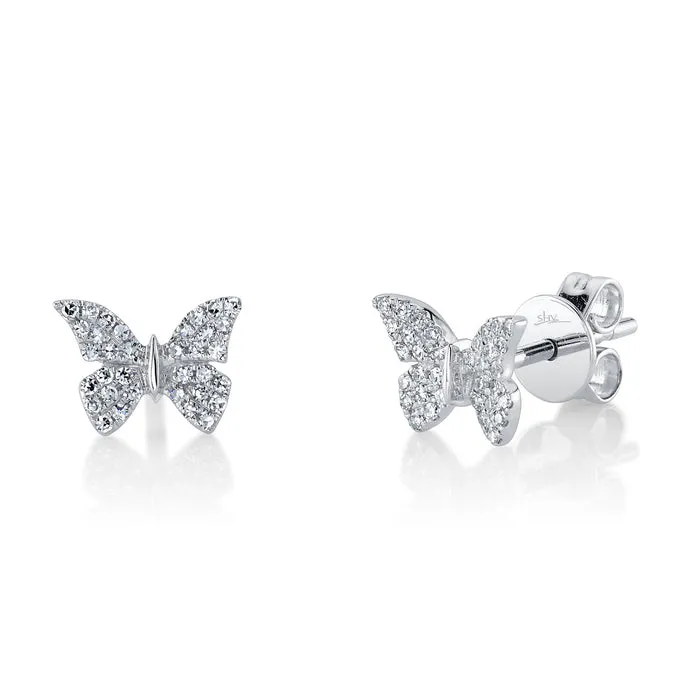SHY CREATIONS Earrings 015CT DIAMOND BUTTERFLY STUD EARRING
