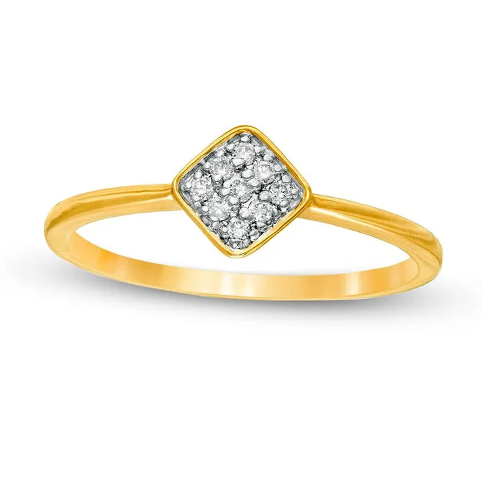 007 CT TW Composite Natural Diamond Tilted Cushion Promise Ring in Solid 10K Yellow Gold Goldia Rings 007 CT TW Composite Natural Diamond Tilted Cushion Promise Ring in Solid 10K Yellow Gold Goldia Rings