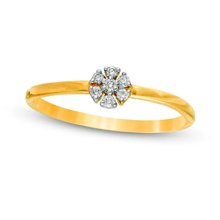 007 CT TW Natural Diamond Pinwheel Promise Ring in Solid 10K Yellow Gold Goldia Rings 007 CT TW Natural Diamond Pinwheel Promise Ring in Solid 10K Yellow Gold Goldia Rings