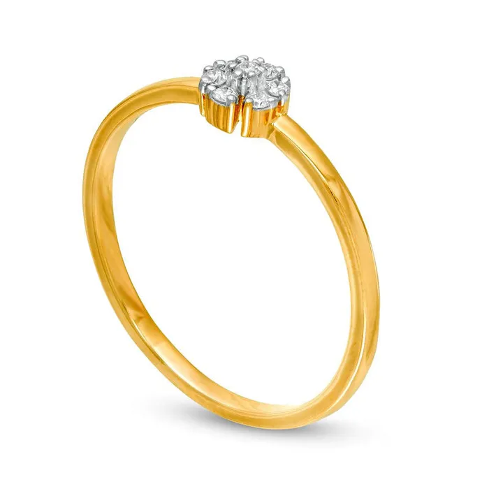 007 CT TW Natural Diamond Pinwheel Promise Ring in Solid 10K Yellow Gold Goldia Rings 007 CT TW Natural Diamond Pinwheel Promise Ring in Solid 10K Yellow Gold Goldia Rings