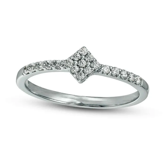 017 CT TW Composite Natural Diamond Tilted Square Promise Ring in Solid 10K White Gold Goldia Rings 017 CT TW Composite Natural Diamond Tilted Square Promise Ring in Solid 10K White Gold Goldia Rings