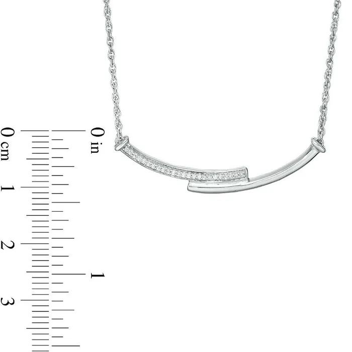 02 CT TW Enhanced Black and White Natural Diamond Reversible Curved Bypass Bar Necklace in Sterling Silver 1658 Goldia Necklaces 02 CT TW Enhanced Black and White Natural Diamond Reversible Curved Bypass Bar Necklace in Sterling Silver 1658 Goldia Necklaces