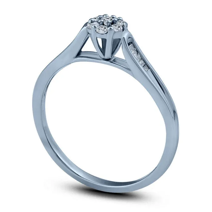 020 CT TW Composite Natural Diamond Promise Ring in Sterling Silver Goldia Rings