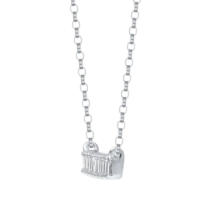 025 CT TW Baguette Natural Diamond Bar Necklace in 10K White Gold Goldia Necklaces 025 CT TW Baguette Natural Diamond Bar Necklace in 10K White Gold Goldia Necklaces