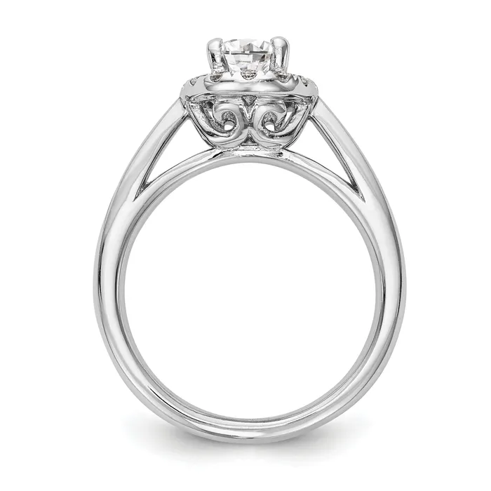 025ct CZ Solid Real 14K White Gold Oval Halo Engagement Ring Goldia Rings