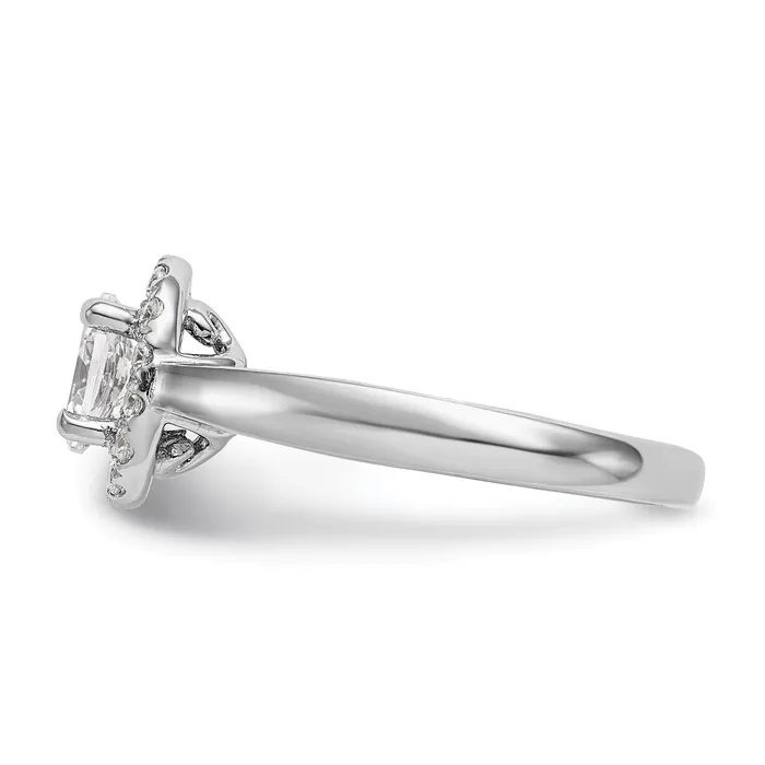 025ct CZ Solid Real 14K White Gold Oval Halo Engagement Ring Goldia Rings