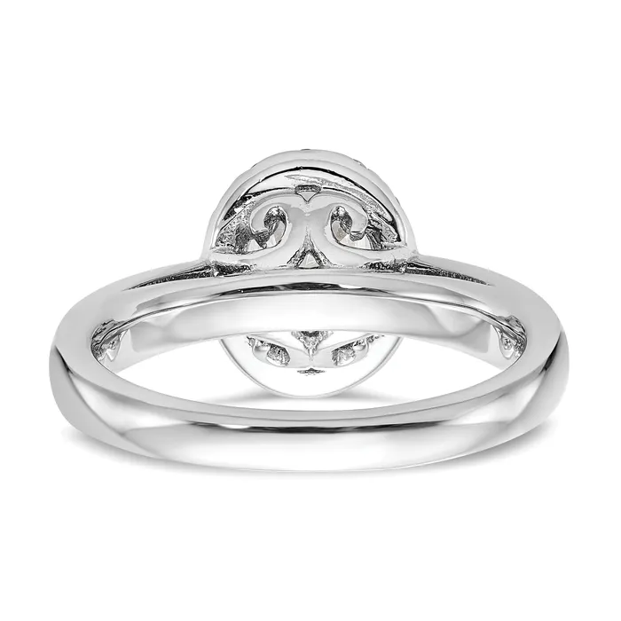 025ct CZ Solid Real 14K White Gold Oval Halo Engagement Ring Goldia Rings