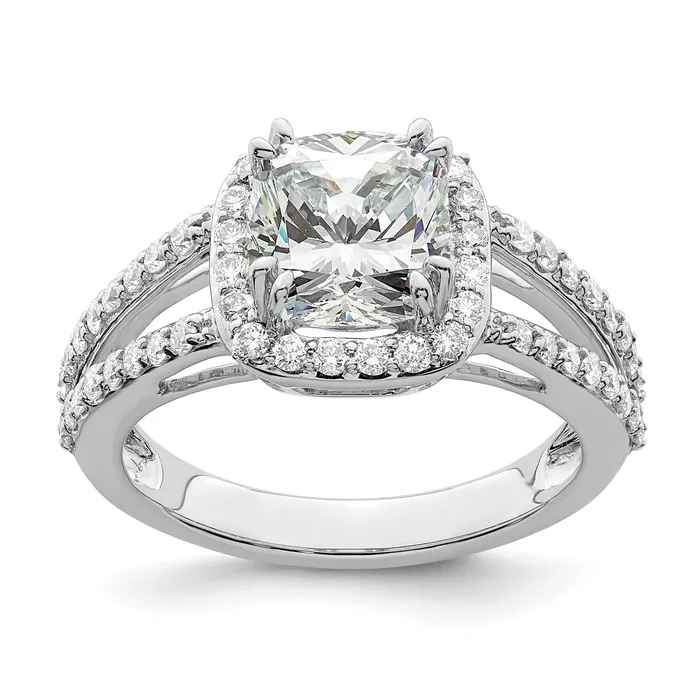 150ct CZ Solid Real 14K White Gold Cushion Halo Engagement Ring Goldia Rings 150ct CZ Solid Real 14K White Gold Cushion Halo Engagement Ring Goldia Rings