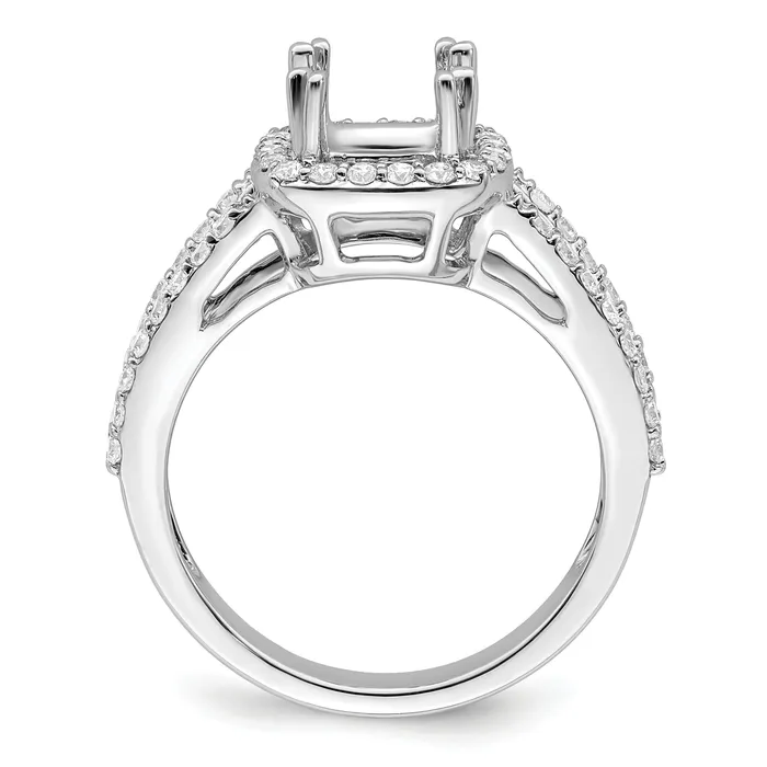 150ct CZ Solid Real 14K White Gold Cushion Halo Engagement Ring Goldia Rings