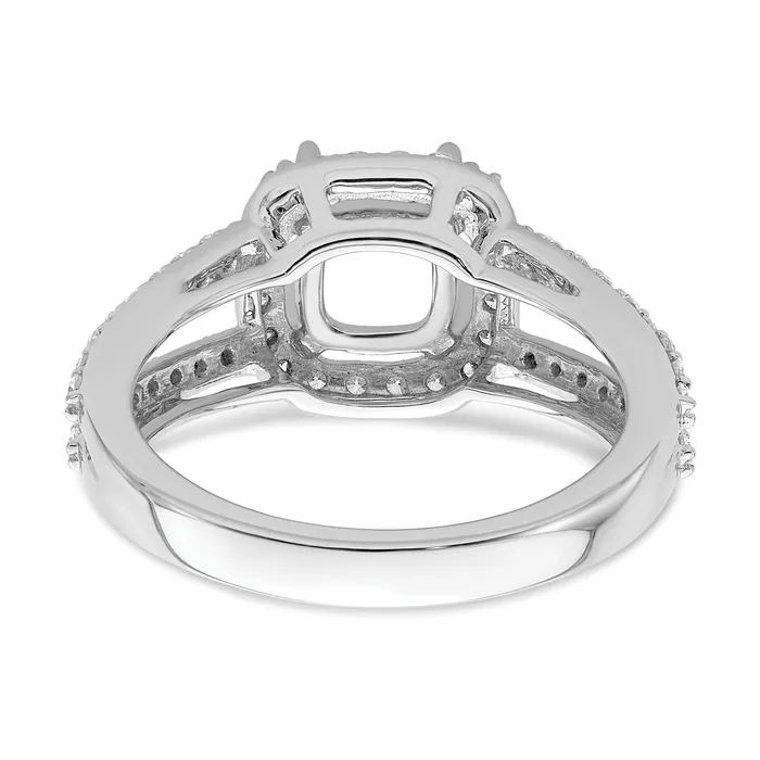 150ct CZ Solid Real 14K White Gold Cushion Halo Engagement Ring Goldia Rings