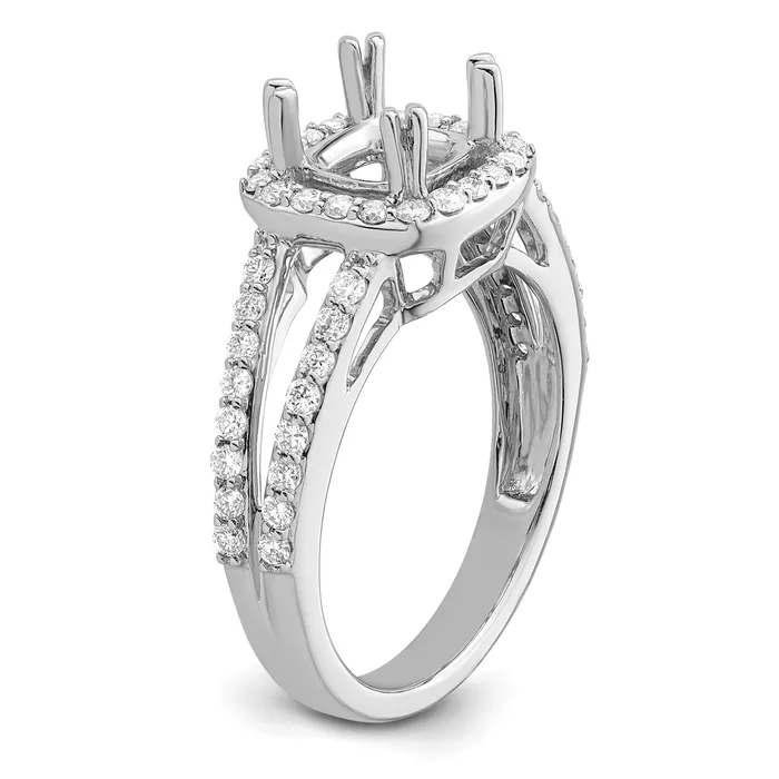 150ct CZ Solid Real 14K White Gold Cushion Halo Engagement Ring Goldia Rings
