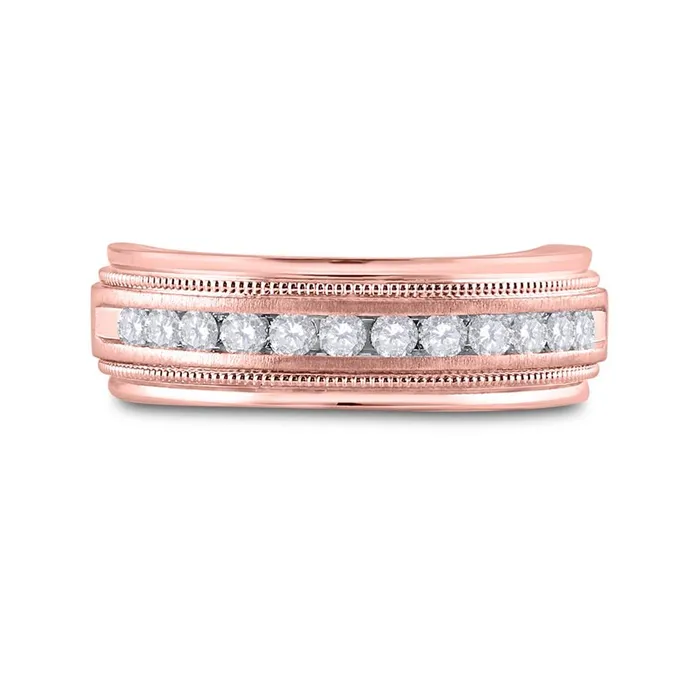 10k Rose Gold Round Diamond Wedding Single Row Band Ring 12 Cttw gndatlanta Rings