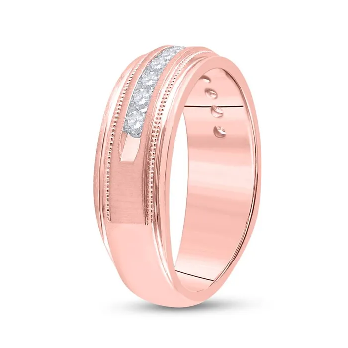 10k Rose Gold Round Diamond Wedding Single Row Band Ring 12 Cttw gndatlanta Rings