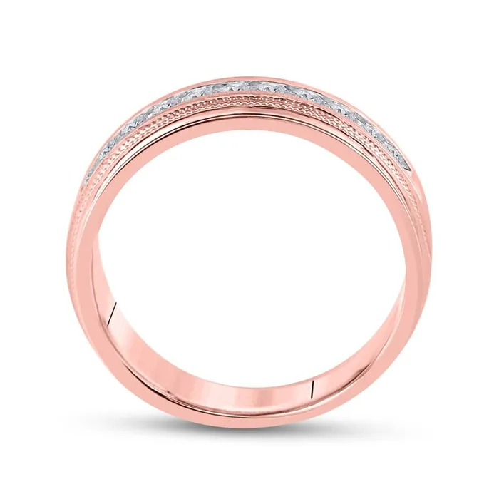 10k Rose Gold Round Diamond Wedding Single Row Band Ring 12 Cttw gndatlanta Rings
