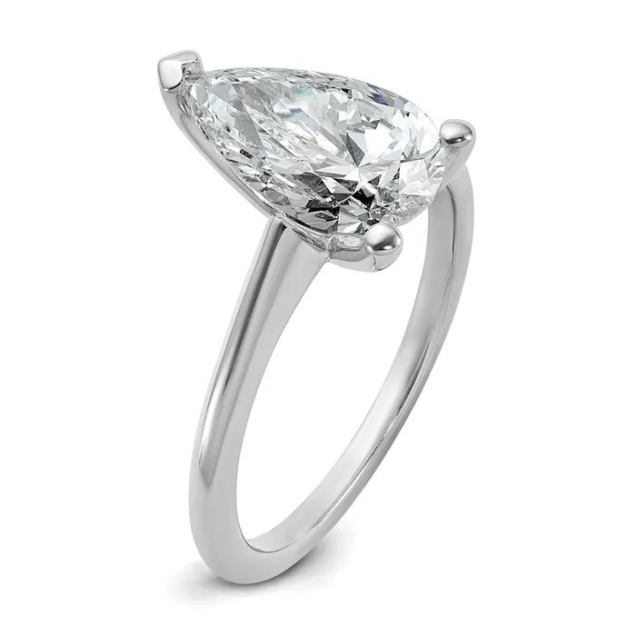 14k White Gold 2 12 Ct Lab Grown Diamond VSSI G Pear Solitare Engagement Ring Goldia Rings