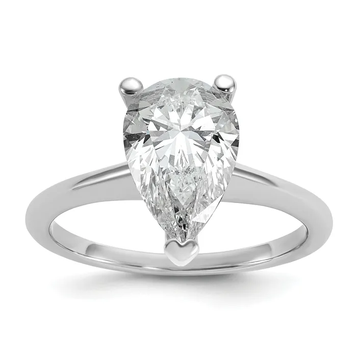 14k White Gold 2 12 Ct Lab Grown Diamond VSSI G Pear Solitare Engagement Ring Goldia Rings