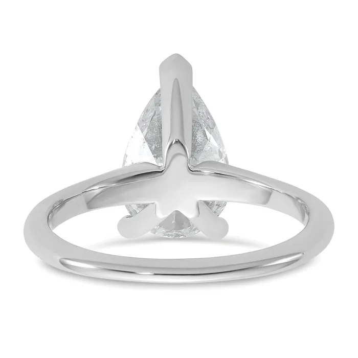 14k White Gold 2 12 Ct Lab Grown Diamond VSSI G Pear Solitare Engagement Ring Goldia Rings