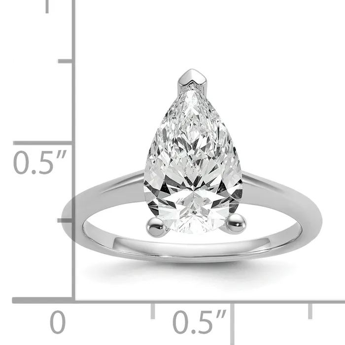 14k White Gold 2 12 Ct Lab Grown Diamond VSSI G Pear Solitare Engagement Ring Goldia Rings