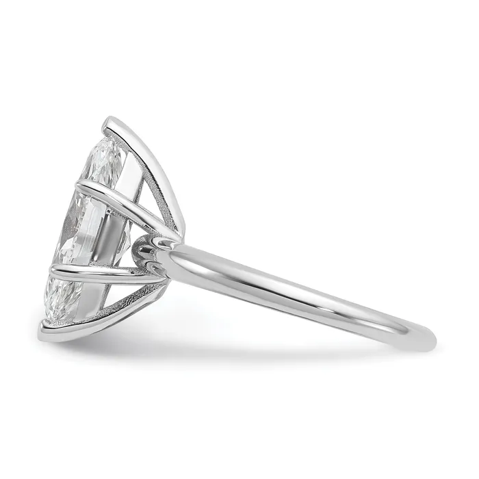 14k White Gold 3 Ct Lab Grown Diamond VSSI G Marquise Solitaire Engagement Ring Goldia Rings