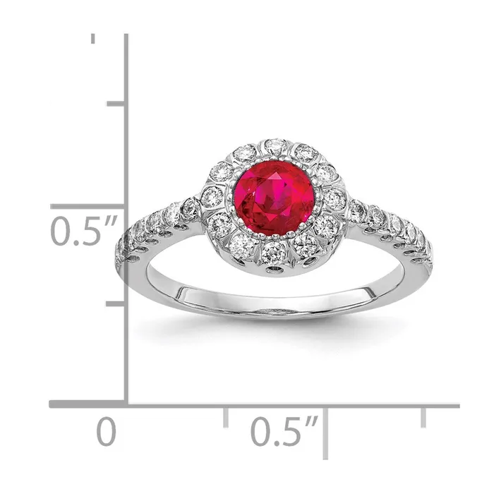 14k White Gold 5mm Ruby VS Real Diamond ring Goldiacom Rings