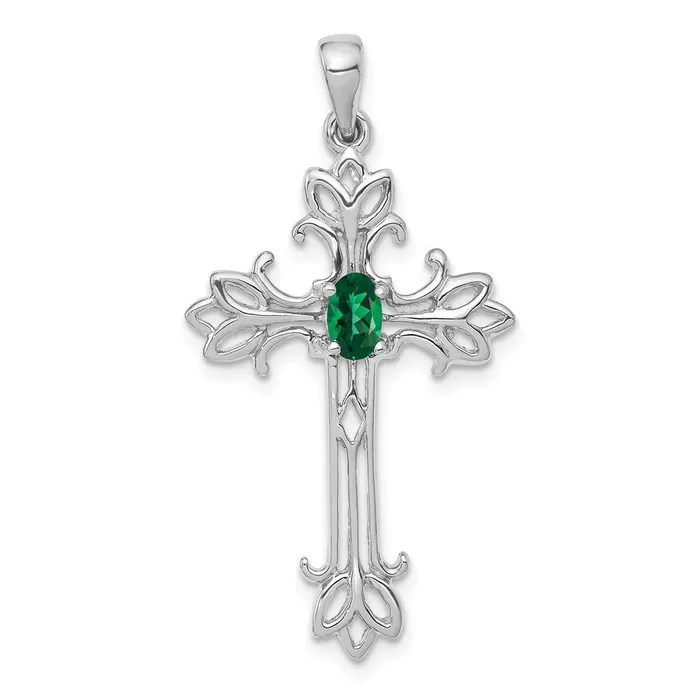 14k White Gold 5x3mm Oval Mount St Helens cross Pendant Goldia Necklaces 14k White Gold 5x3mm Oval Mount St Helens cross Pendant Goldia Necklaces